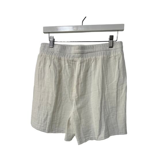 ELAN INTERNATIONAL WOMENS XLARGE DRAWSTRING COTTON GAUZE RAW HEM SHORT WHITE NEW - Picture 4 of 12